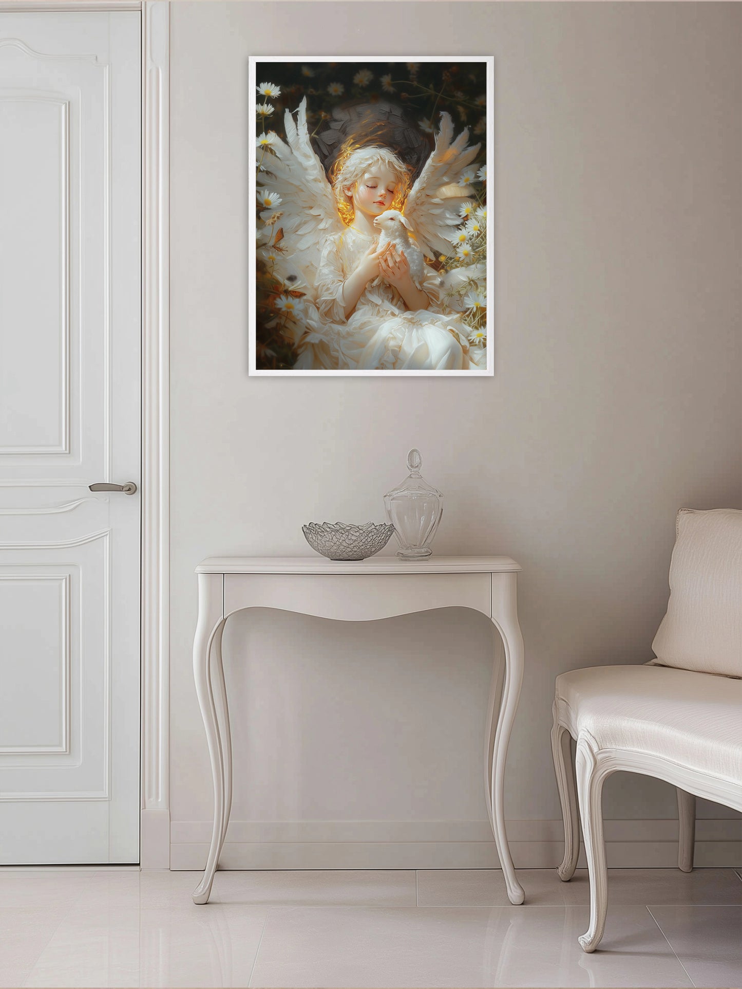 Surreal Angel | Angel with Sheep | Angel Oil Painting | Christian Creative Painting | Christian Wall Art | Bible Art | Surrealist | LDS Art