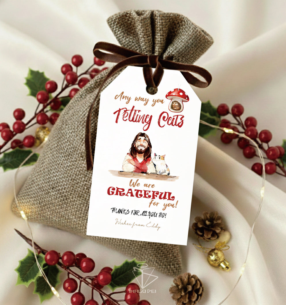 可编辑圣诞贺卡：圣诞老人来信、耶稣、气球和精灵的到来（可打印数字模板 0016）