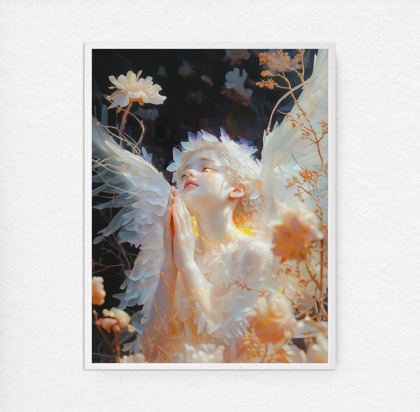 Surreal Angel | Angel Prayer | Angel Oil Painting | Christian Creative Painting | Christian Wall Art | Bible Art | Surrealist Art | LDS Art