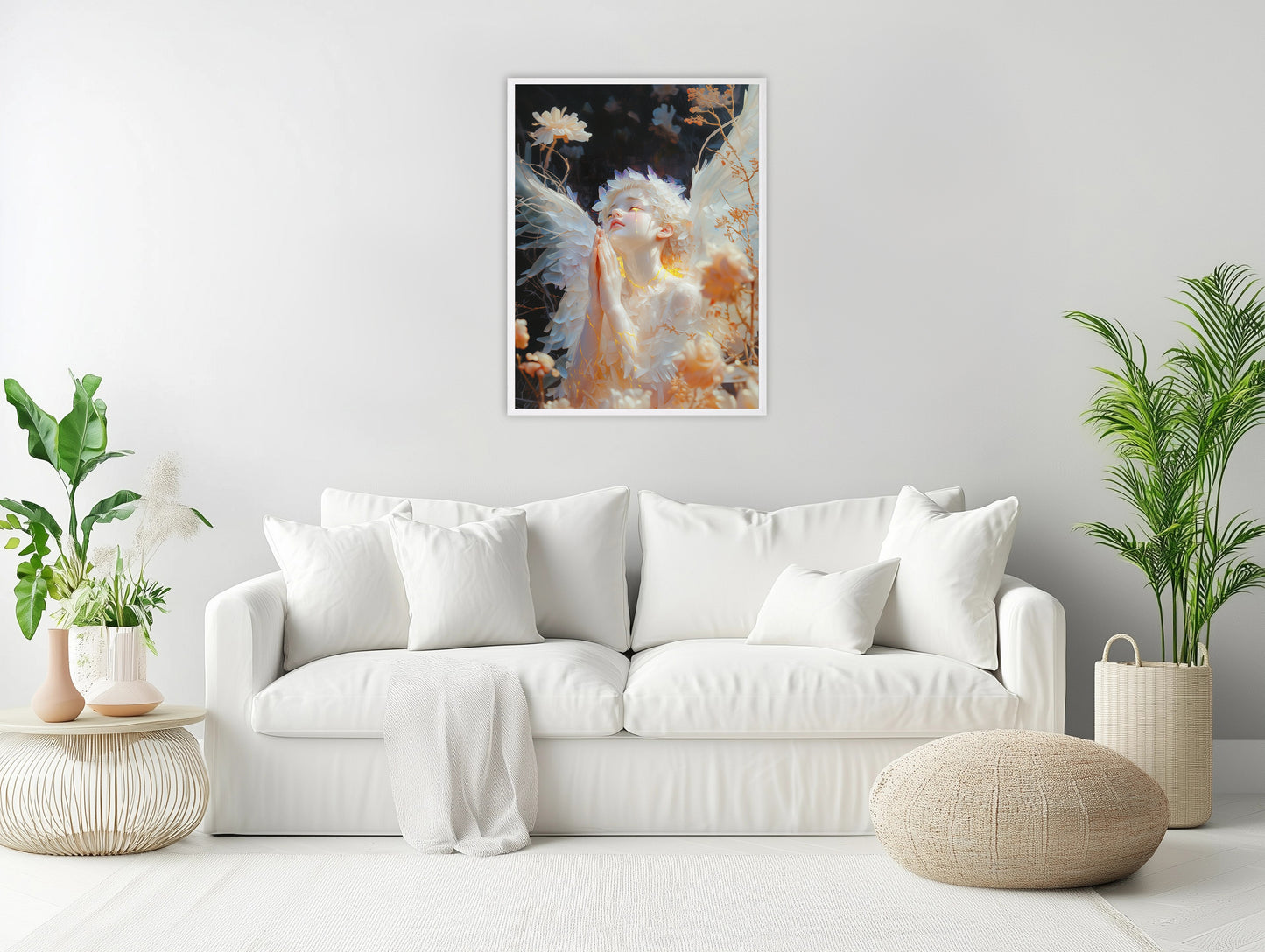 Surreal Angel | Angel Prayer | Angel Oil Painting | Christian Creative Painting | Christian Wall Art | Bible Art | Surrealist Art | LDS Art