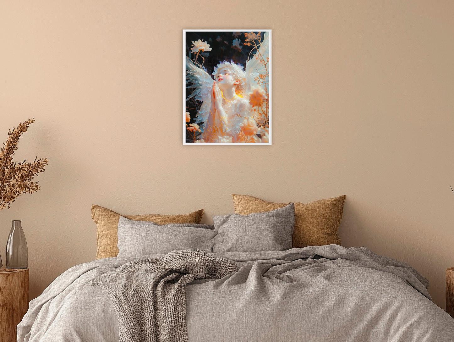Surreal Angel | Angel Prayer | Angel Oil Painting | Christian Creative Painting | Christian Wall Art | Bible Art | Surrealist Art | LDS Art