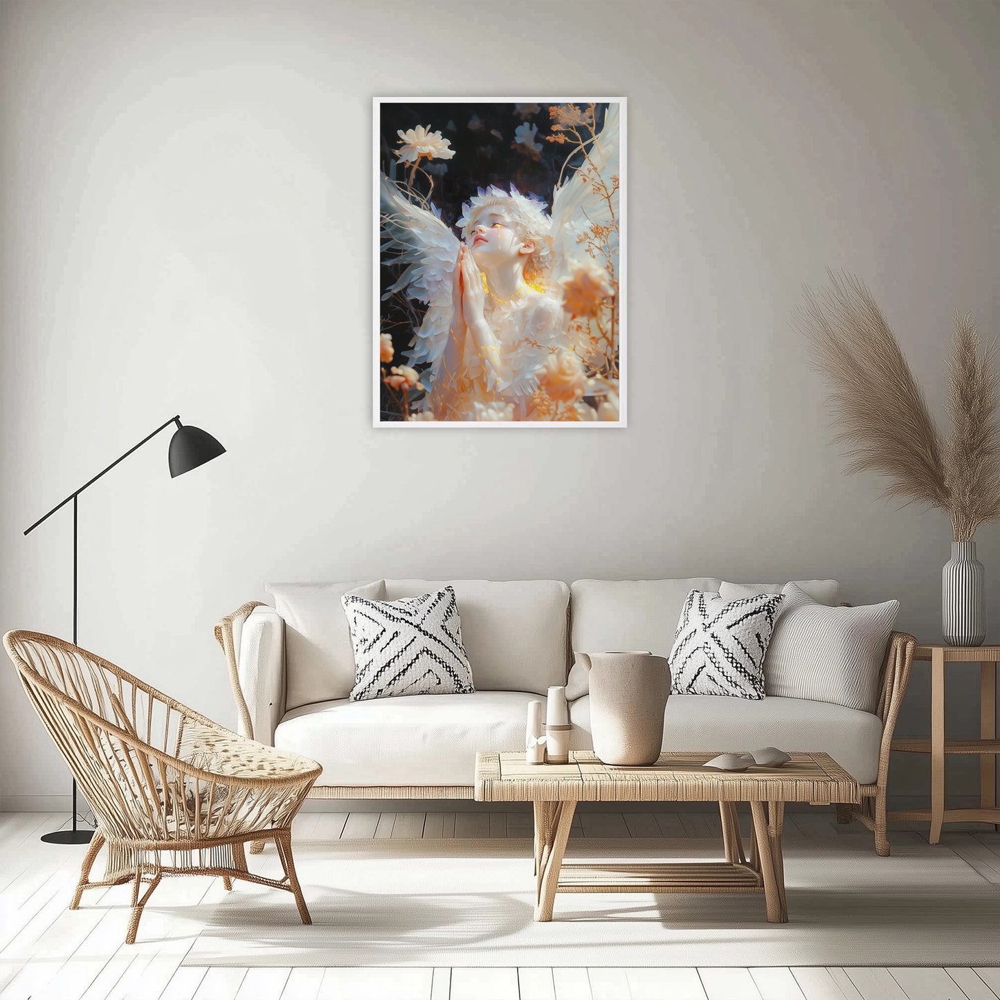 Surreal Angel | Angel Prayer | Angel Oil Painting | Christian Creative Painting | Christian Wall Art | Bible Art | Surrealist Art | LDS Art