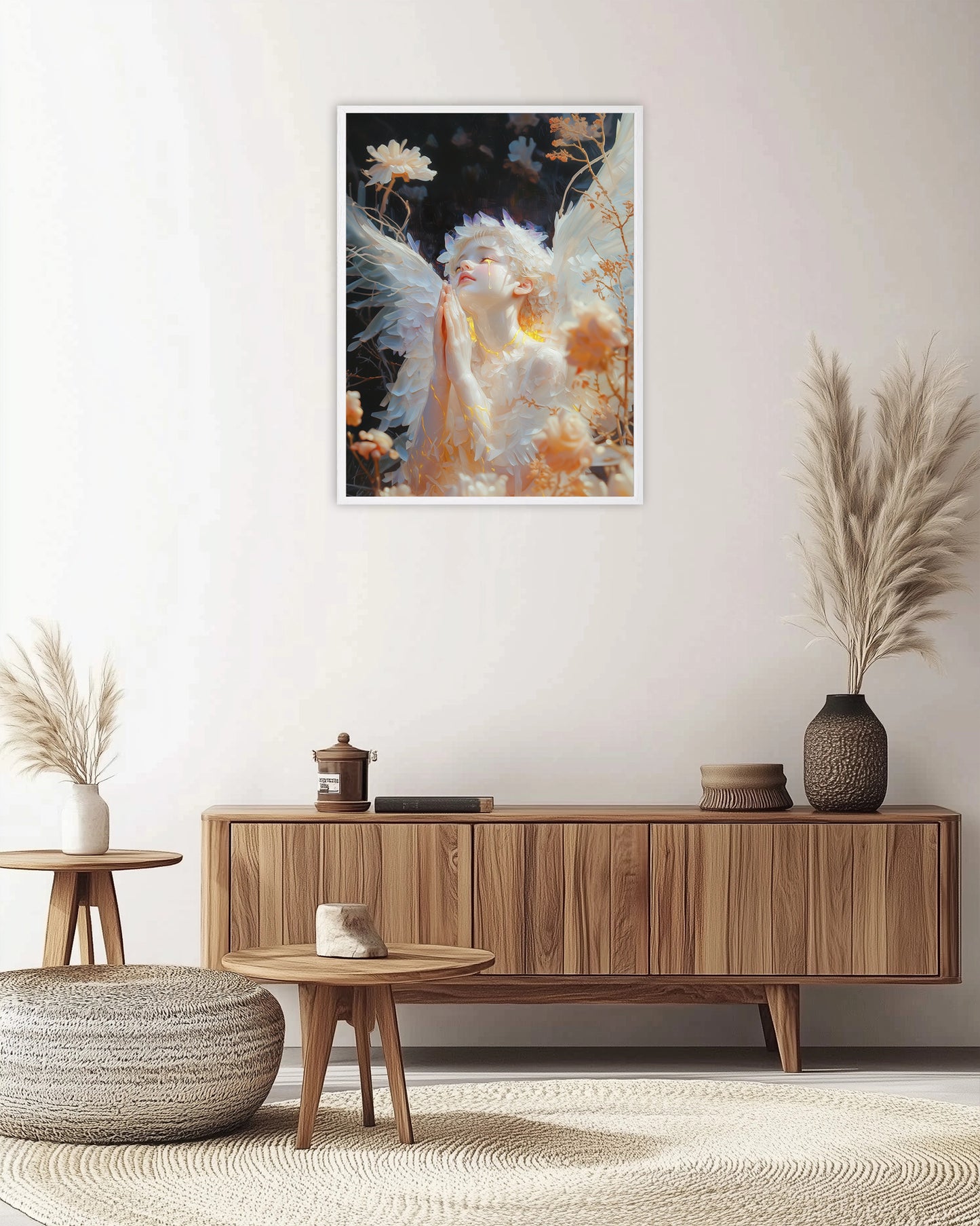 Surreal Angel | Angel Prayer | Angel Oil Painting | Christian Creative Painting | Christian Wall Art | Bible Art | Surrealist Art | LDS Art