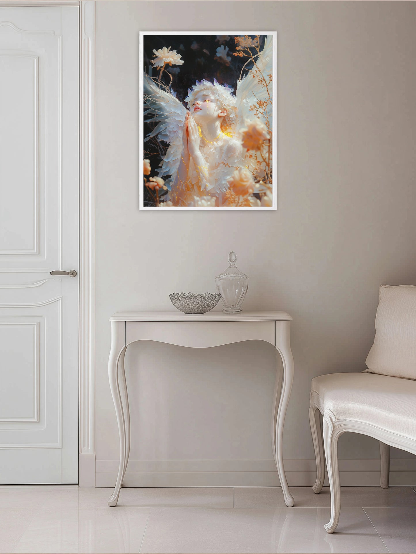 Surreal Angel | Angel Prayer | Angel Oil Painting | Christian Creative Painting | Christian Wall Art | Bible Art | Surrealist Art | LDS Art
