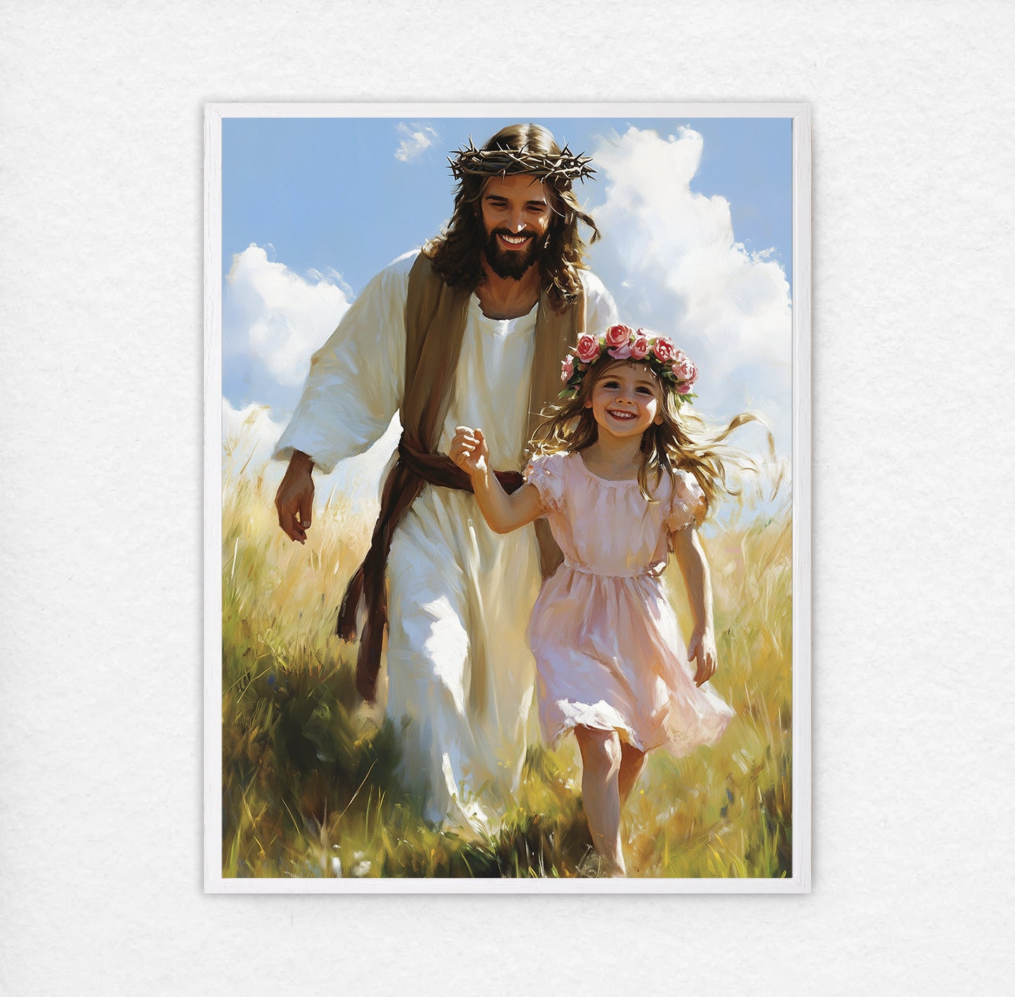 Jesus Love Girl | Jesus with Girl | Jesus Oil Painting | The Living Christ | Christian Wall Art | Bible Art | Jesus is Among Us | LDS Art