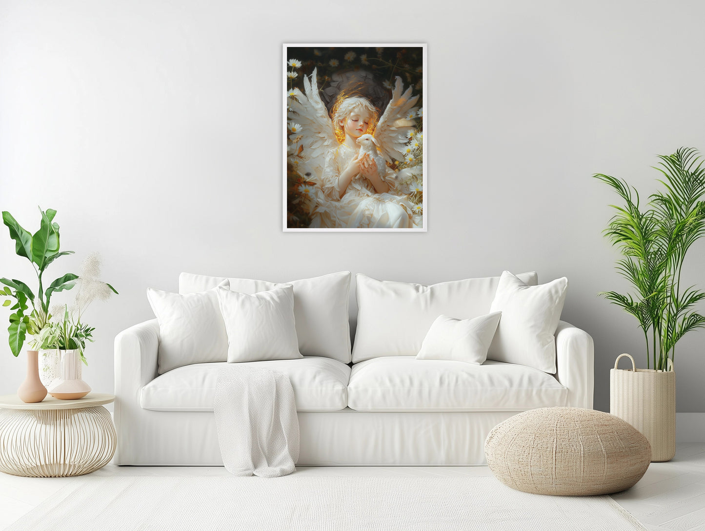Surreal Angel | Angel with Sheep | Angel Oil Painting | Christian Creative Painting | Christian Wall Art | Bible Art | Surrealist | LDS Art