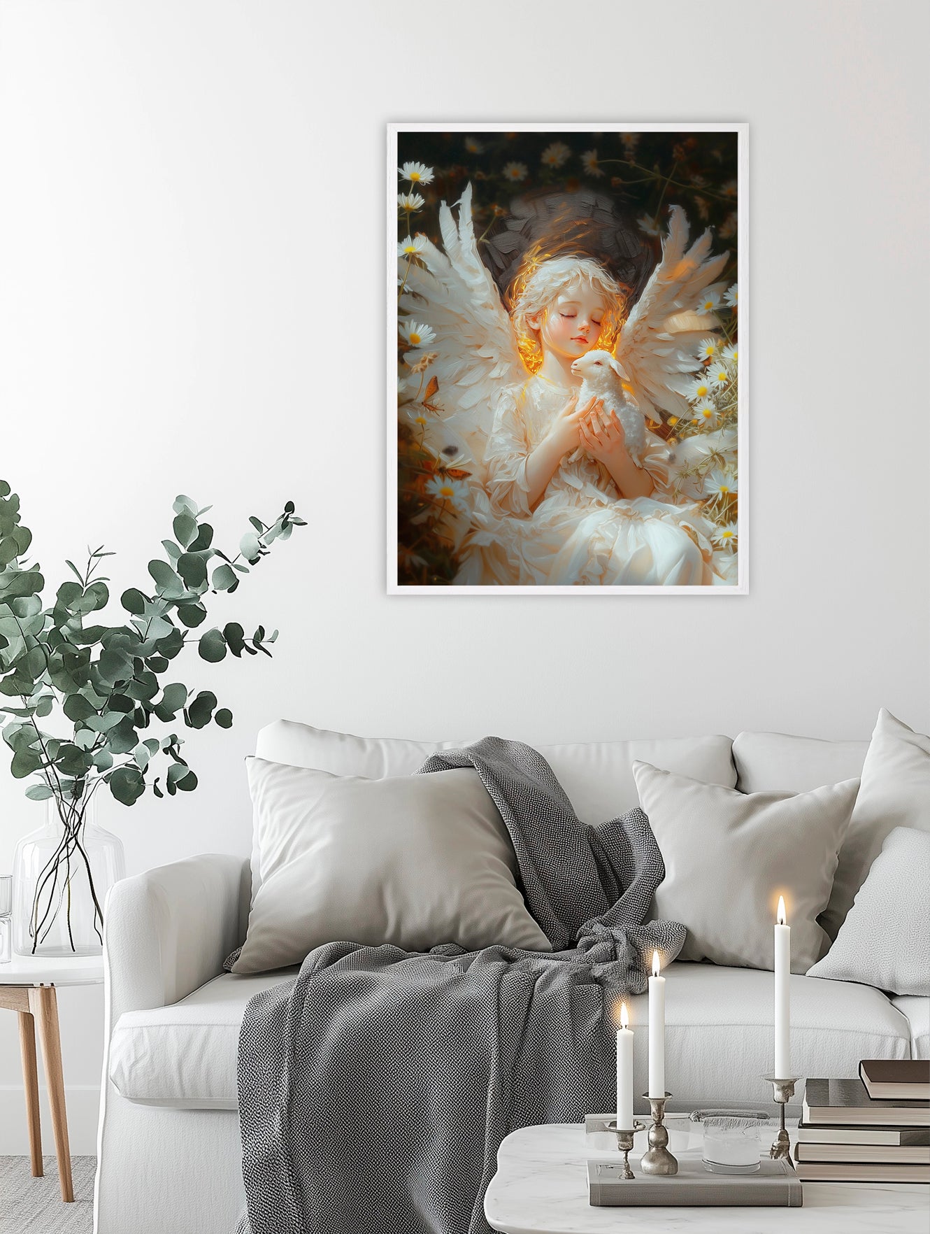 Surreal Angel | Angel with Sheep | Angel Oil Painting | Christian Creative Painting | Christian Wall Art | Bible Art | Surrealist | LDS Art