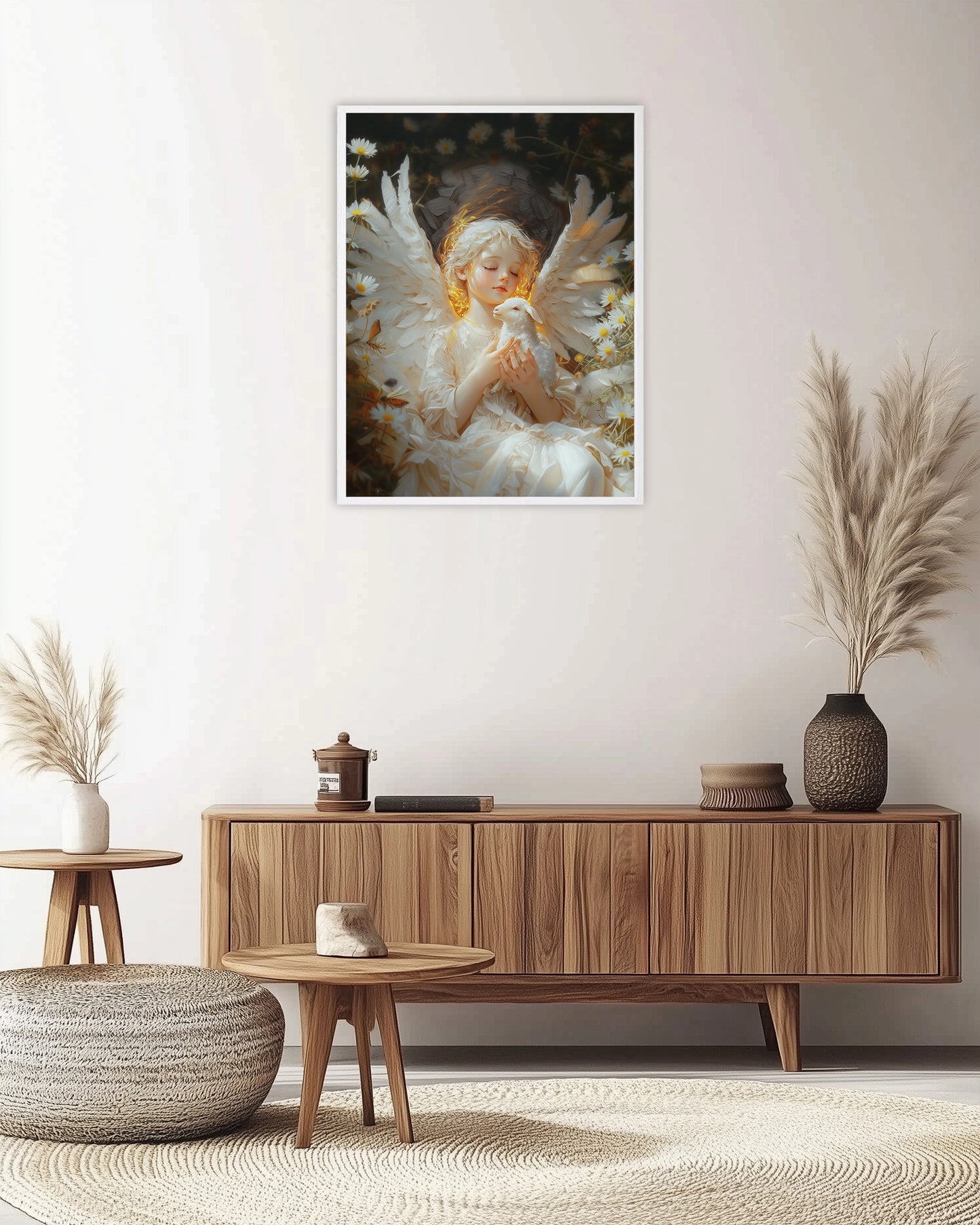 Surreal Angel | Angel with Sheep | Angel Oil Painting | Christian Creative Painting | Christian Wall Art | Bible Art | Surrealist | LDS Art