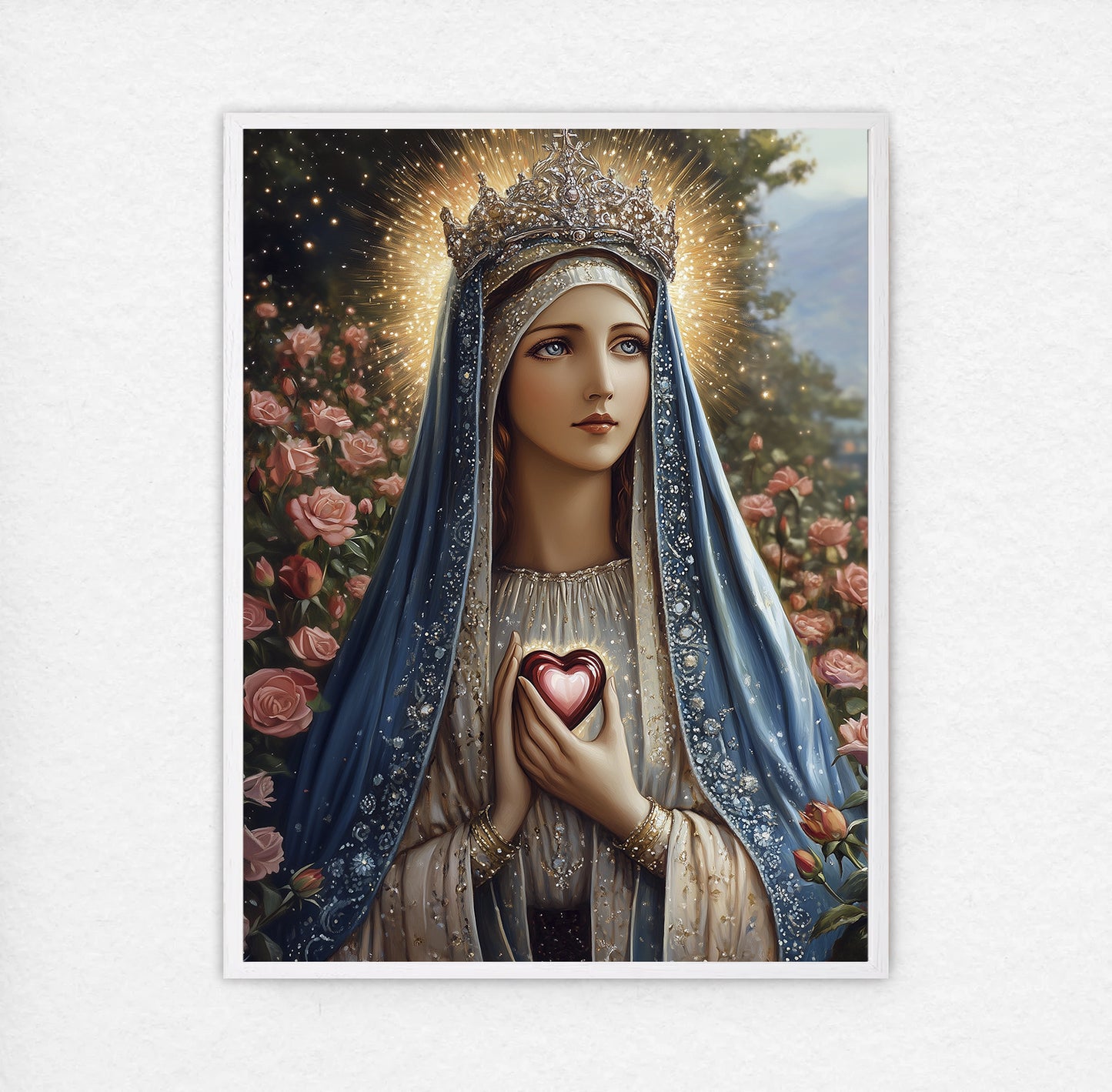 Sacred Heart of Mary | Our Lady Art | Classical Our Lady Oil Painting | Picture of Our Lady | Bible Art | Fantasy World | LDS Art