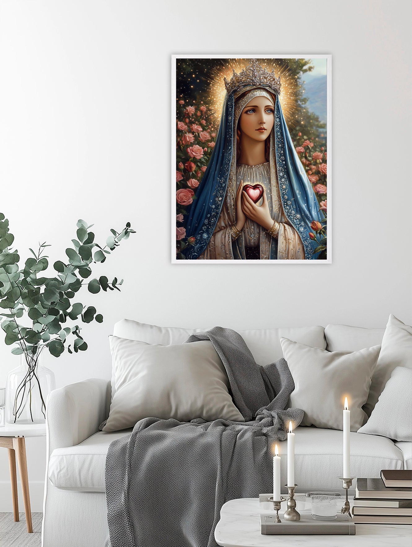 Sacred Heart of Mary | Our Lady Art | Classical Our Lady Oil Painting | Picture of Our Lady | Bible Art | Fantasy World | LDS Art