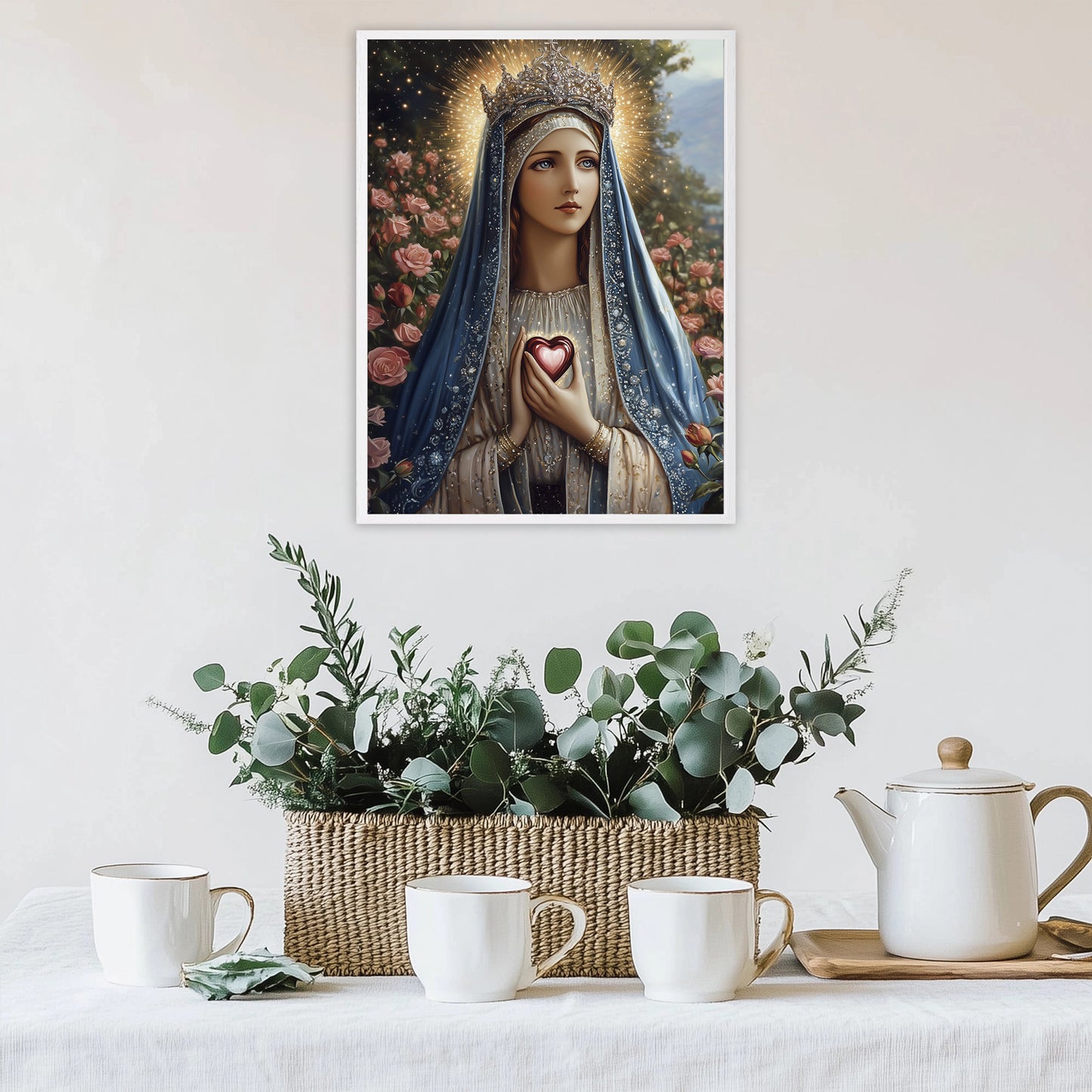 Sacred Heart of Mary | Our Lady Art | Classical Our Lady Oil Painting | Picture of Our Lady | Bible Art | Fantasy World | LDS Art