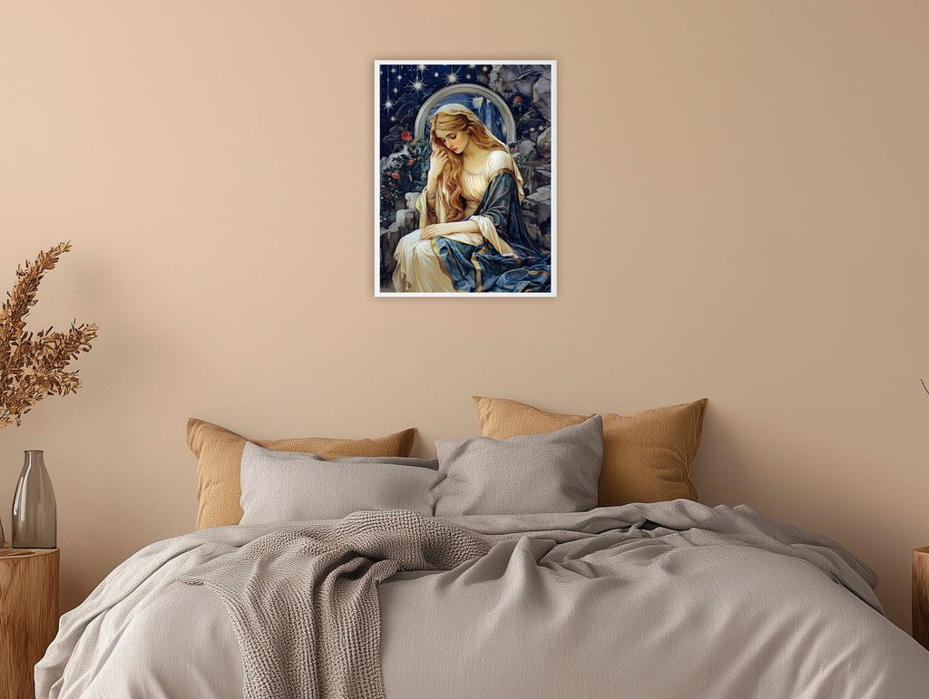 可列印基督教牆飾 | 抹大拉的瑪利亞聖經故事古典裝飾 | 星夜油畫