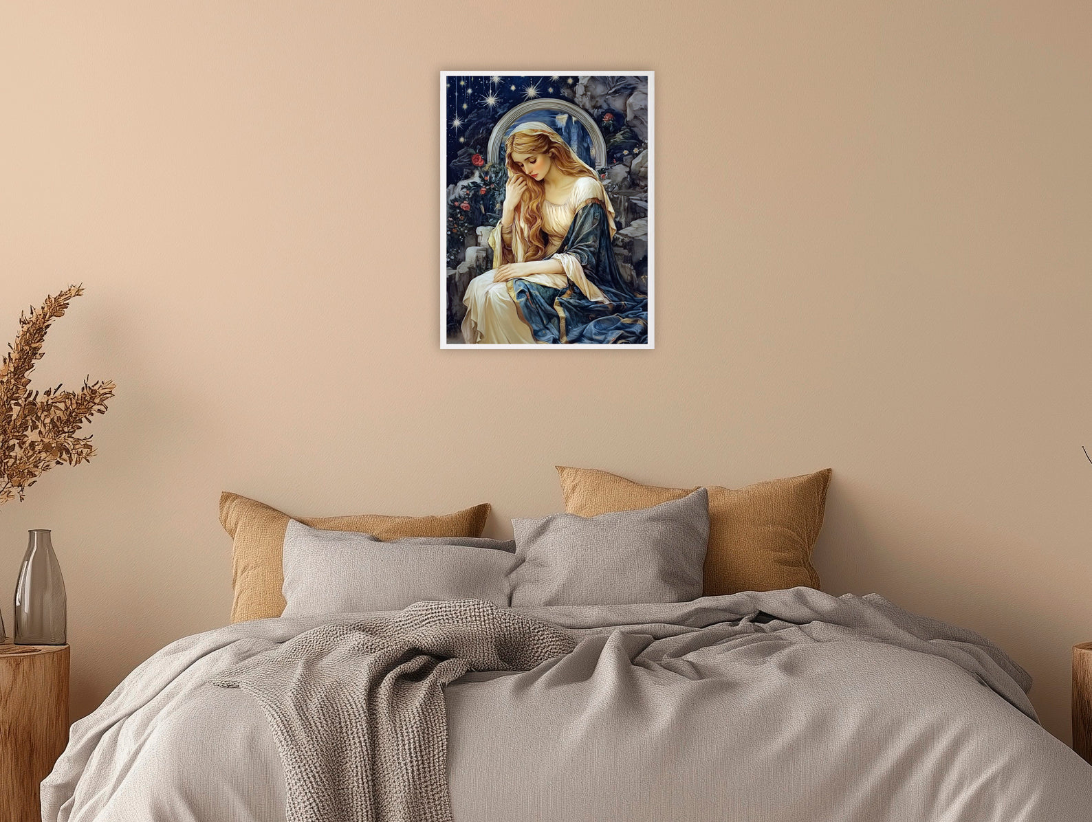 可打印基督教墙饰 | 抹大拉的玛利亚圣经故事古典装饰 | 星夜油画