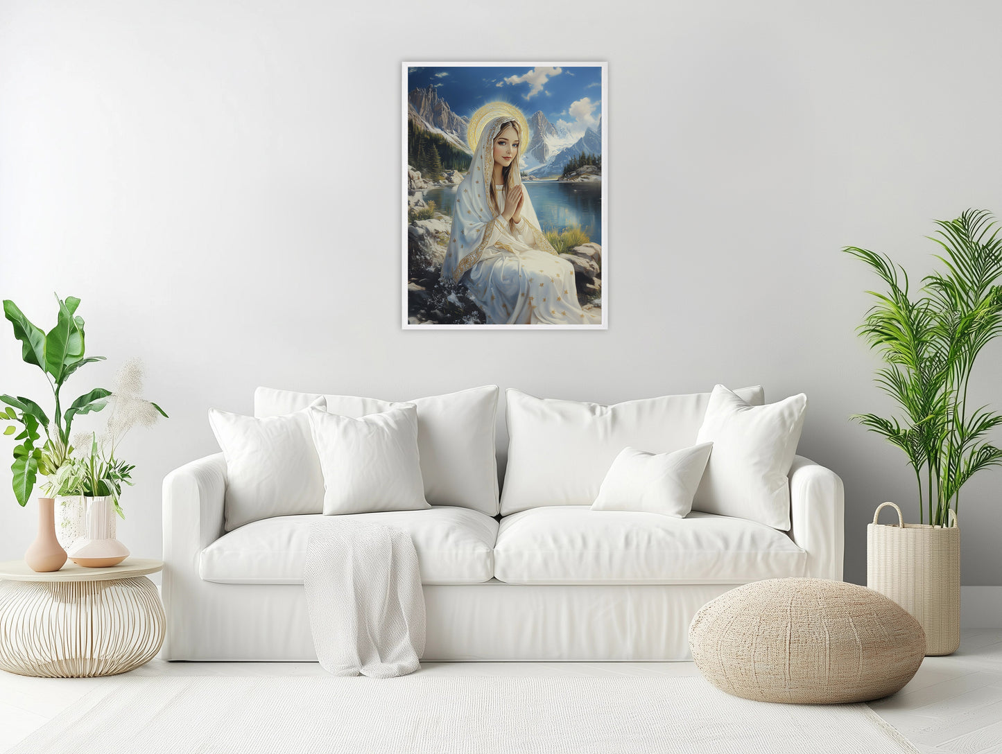 Our Lady with Holy Lake | Our Lady by the Lake | Our Lady Oil Painting | The Living Christ | Christian Wall Art | Bible Art | LDS Art