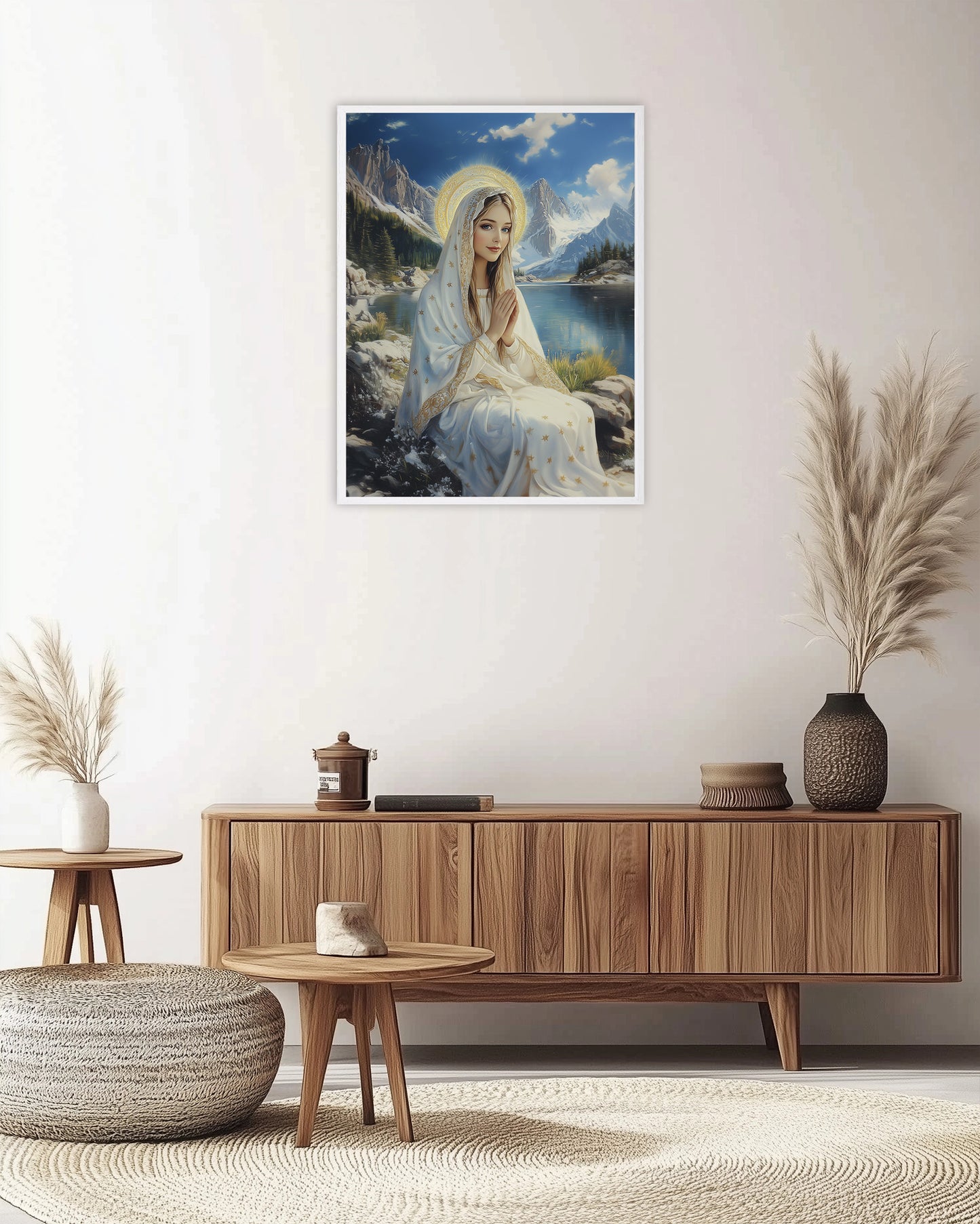 Our Lady with Holy Lake | Our Lady by the Lake | Our Lady Oil Painting | The Living Christ | Christian Wall Art | Bible Art | LDS Art