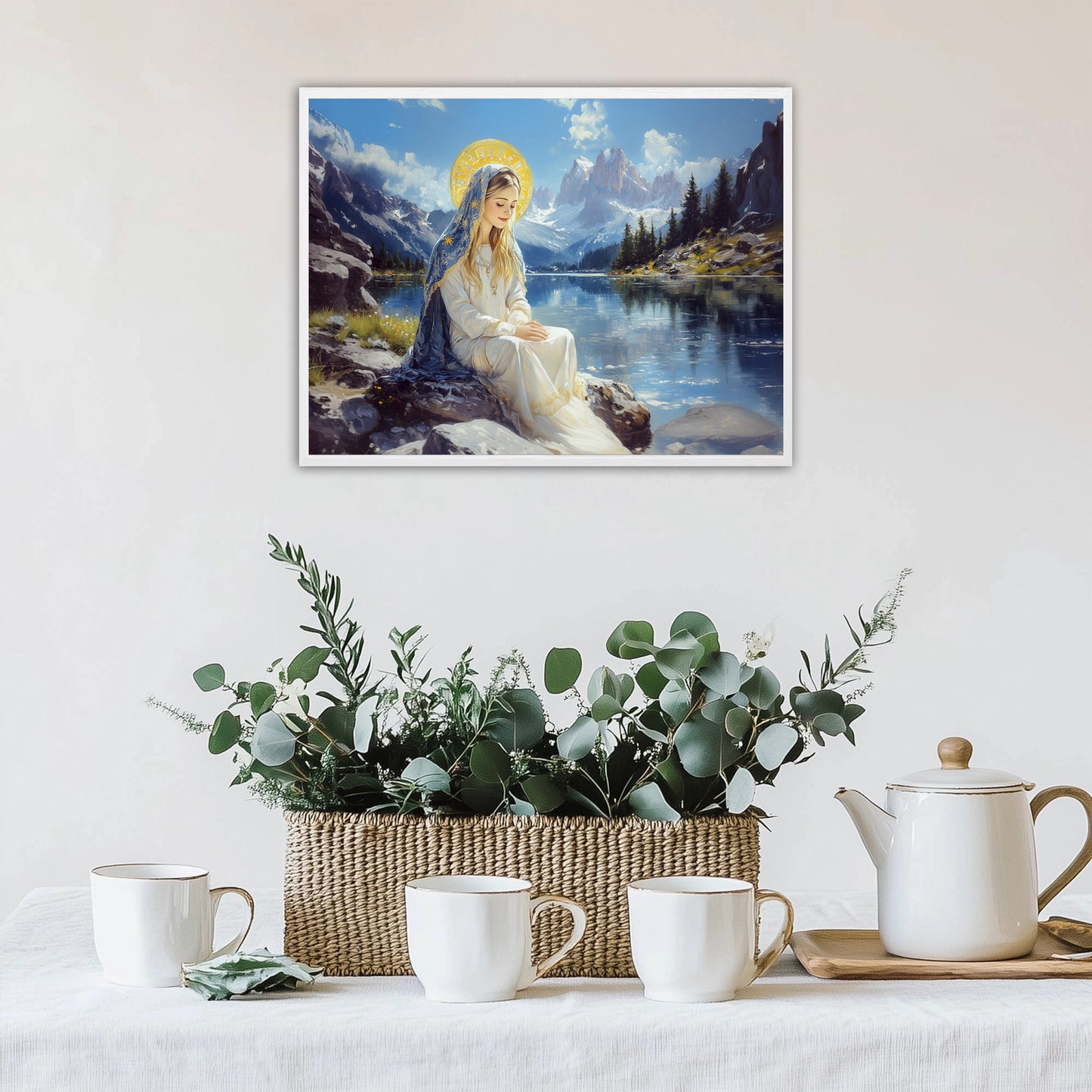Our Lady | Our Lady by the Lake | Our Lady Oil Painting | The Living Our Lady | Christian Wall Art | Bible Art | Jesus is Among Us | LDS Art