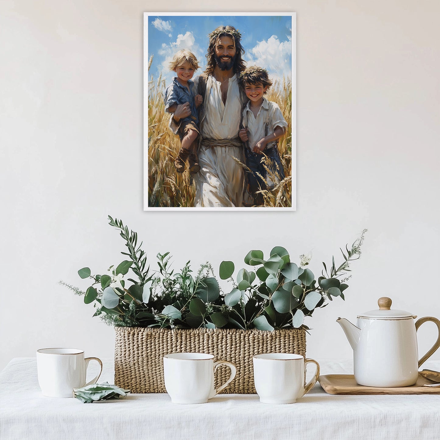 Jesus with Kids | Jesus Love Kids | Jesus Oil Painting | The Living Christ | Christian Wall Art | Jesus is Among Us | Bible Art | LDS Art