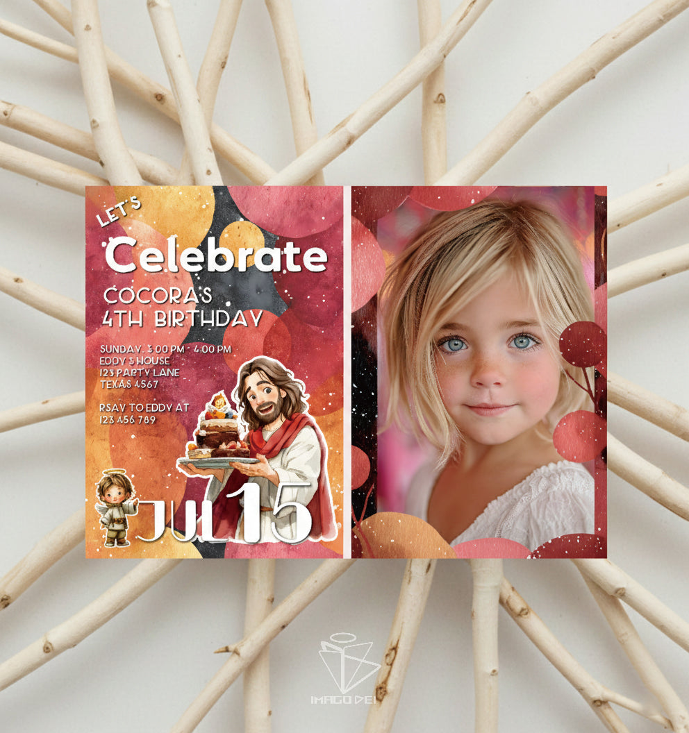 可编辑圣诞贺卡：圣诞老人来信、耶稣、气球和精灵的到来（可打印数字模板 0016）