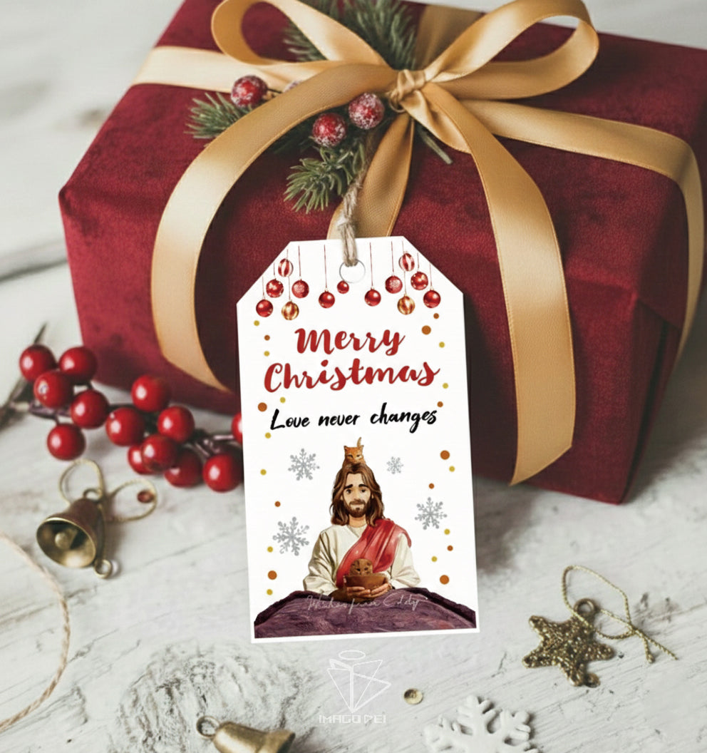 可编辑圣诞贺卡：圣诞老人来信、耶稣、气球和精灵的到来（可打印数字模板 0016）