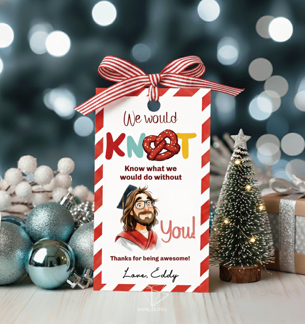 Employee Appreciation Thank You, Holiday Teacher Tag, Religious Thankful Note (Printable Digital Template 0018)