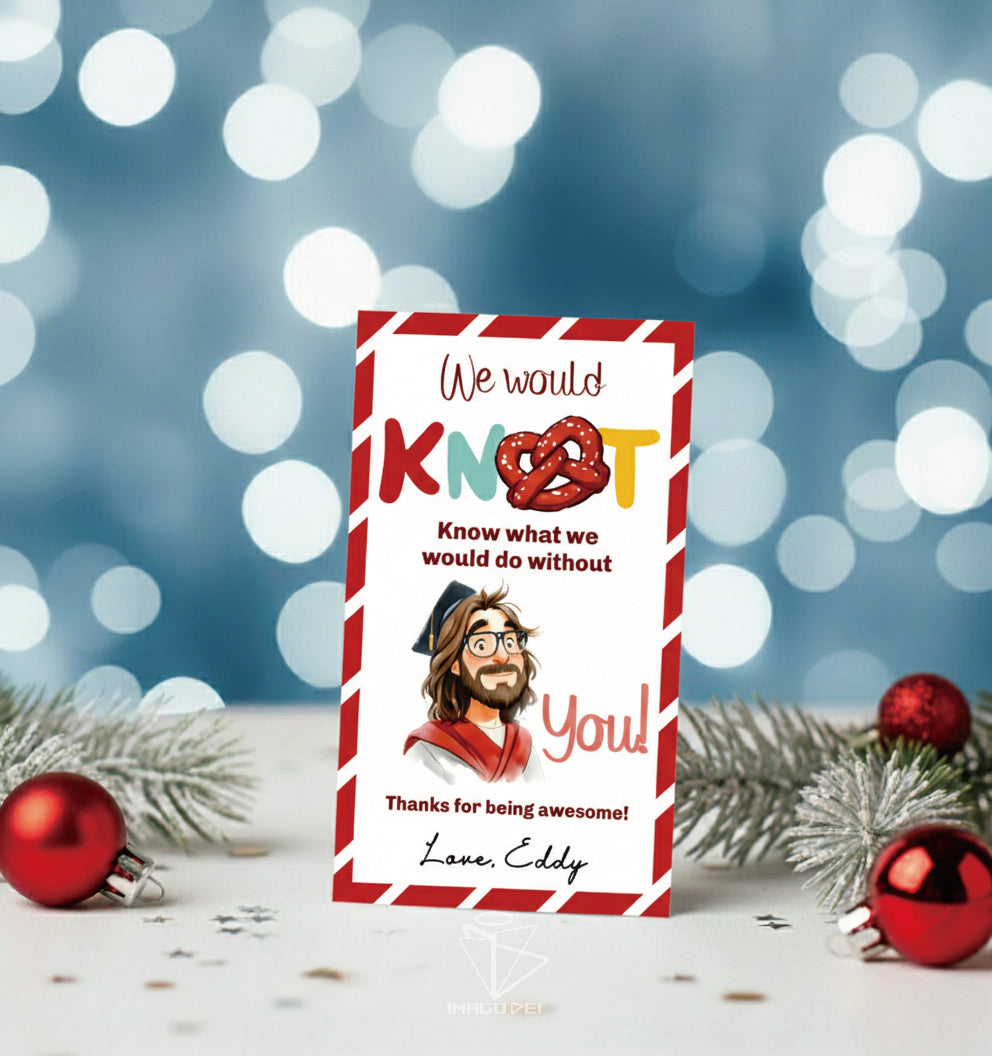 Employee Appreciation Thank You, Holiday Teacher Tag, Religious Thankful Note (Printable Digital Template 0018)