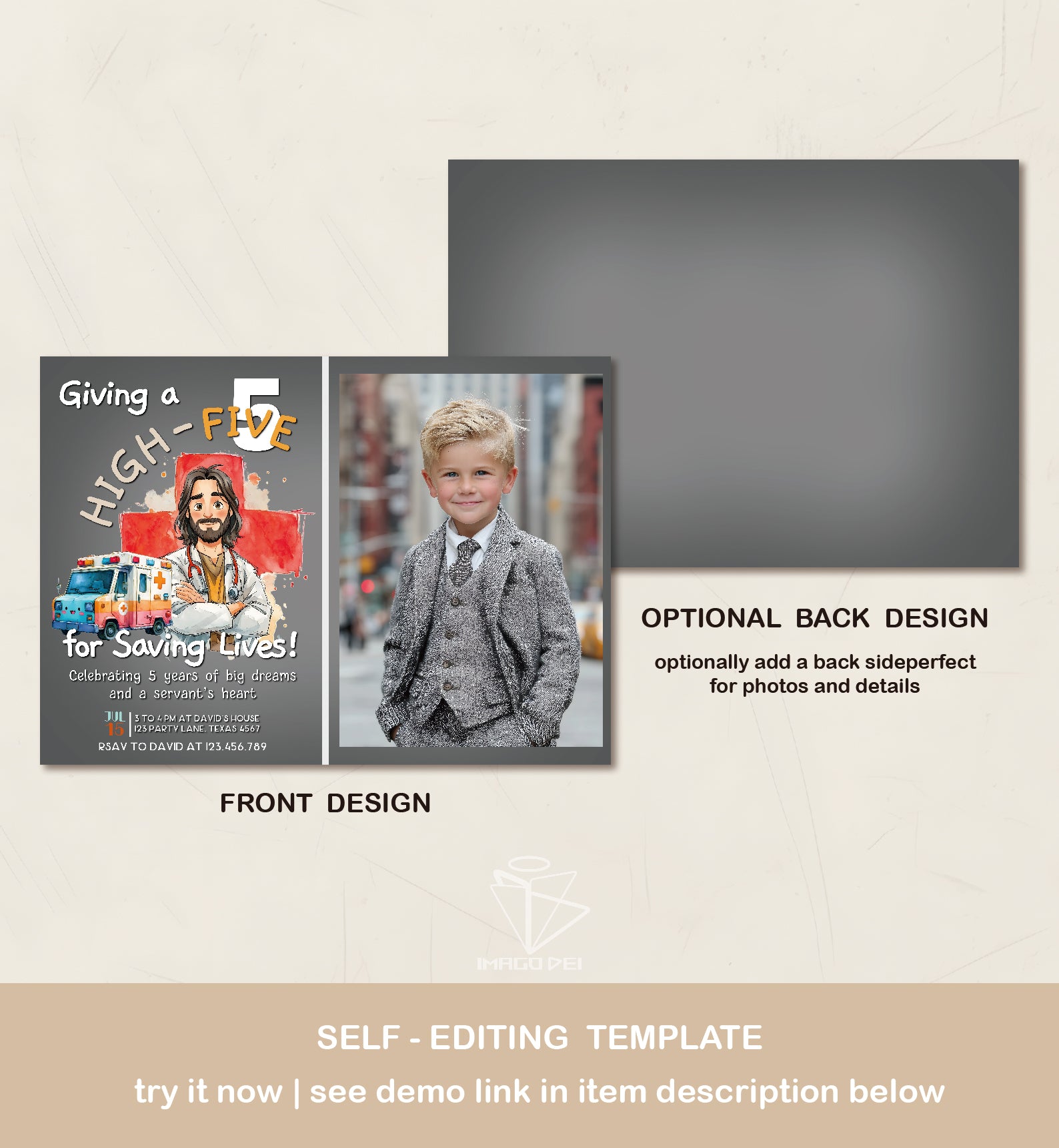 可编辑圣诞贺卡：圣诞老人来信、耶稣、气球和精灵的到来（可打印数字模板 0016）