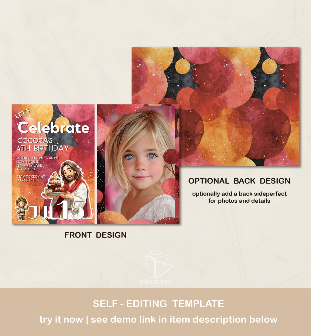 可编辑圣诞贺卡：圣诞老人来信、耶稣、气球和精灵的到来（可打印数字模板 0016）