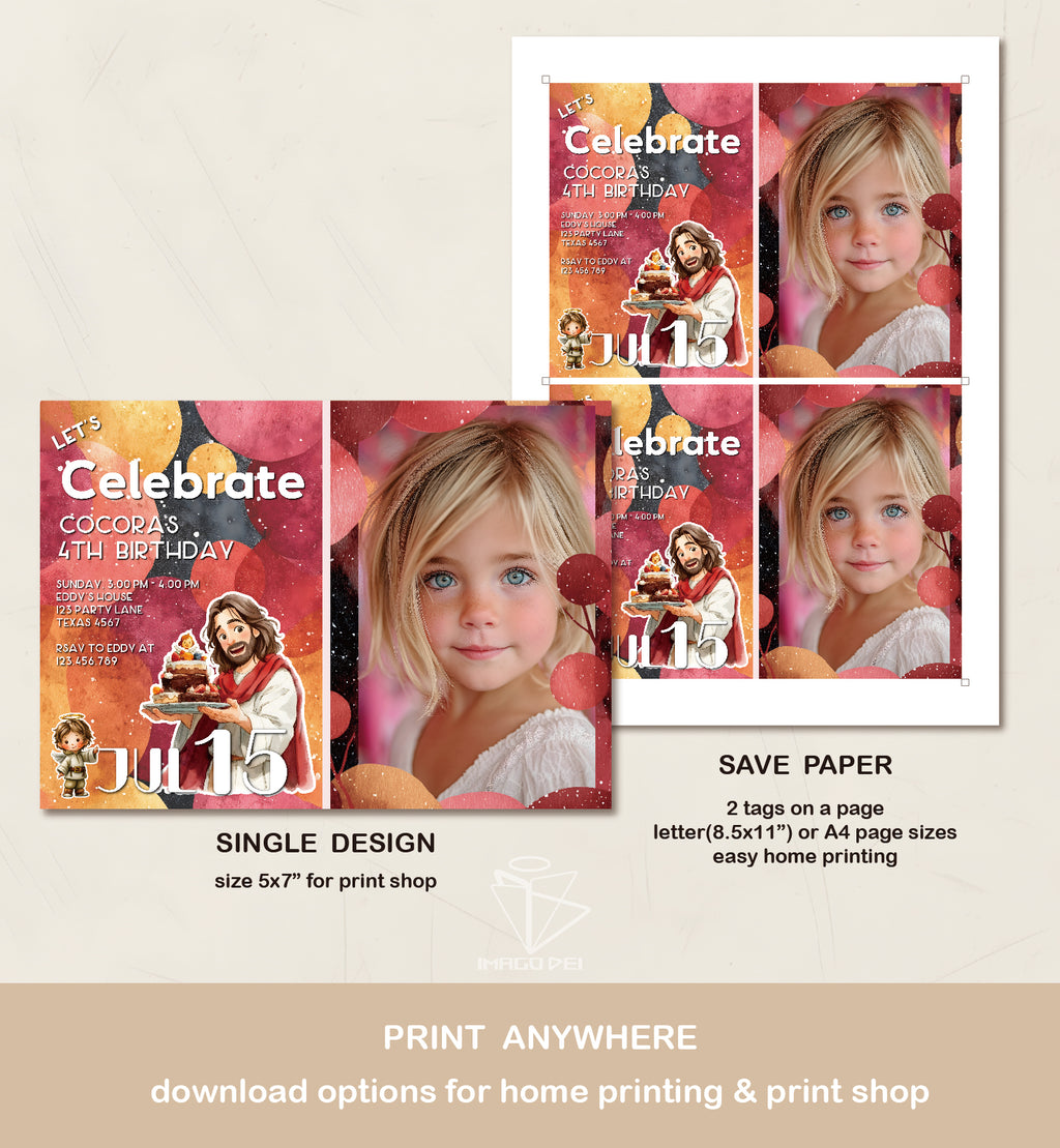 可编辑圣诞贺卡：圣诞老人来信、耶稣、气球和精灵的到来（可打印数字模板 0016）