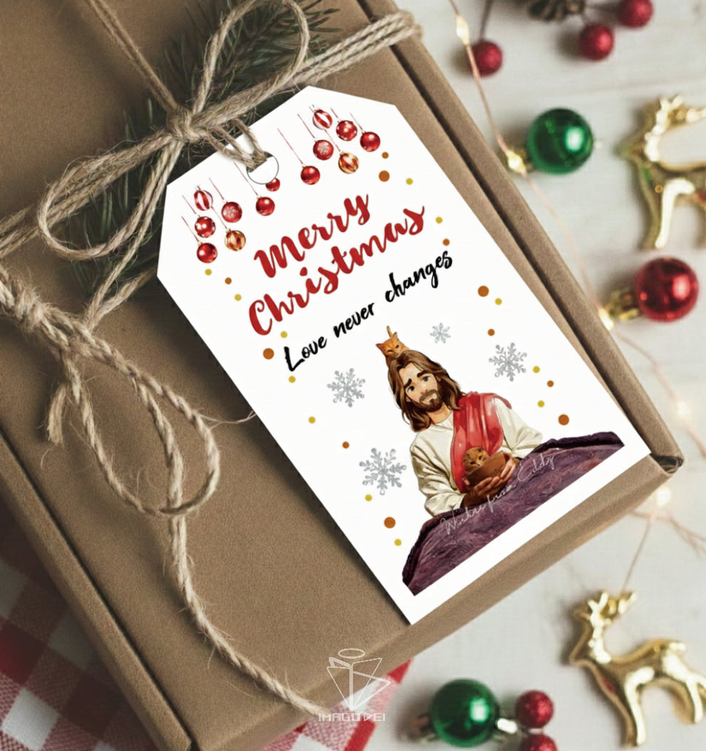 可编辑圣诞贺卡：圣诞老人来信、耶稣、气球和精灵的到来（可打印数字模板 0016）