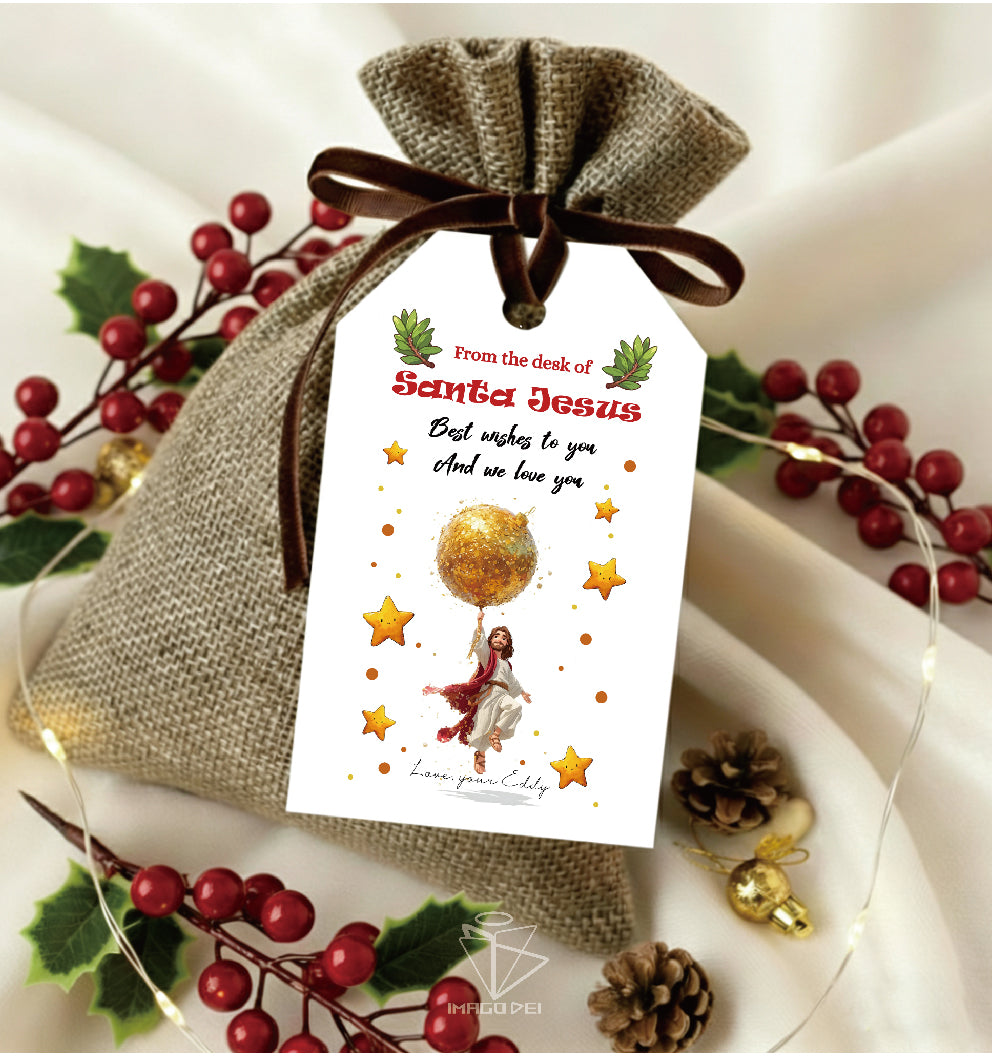 Santa Jesus Elf Arrival Card, Christian Funny Letter, Religious Note (Printable Digital Template 0016)