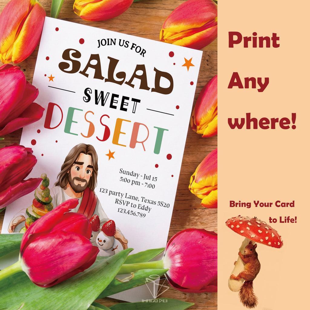 可编辑圣诞贺卡：圣诞老人来信、耶稣、气球和精灵的到来（可打印数字模板 0016）