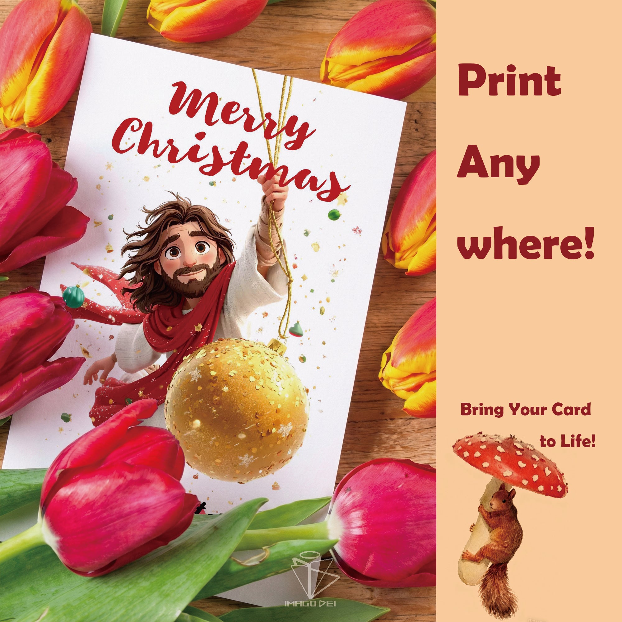 Santa Jesus Letter, Christian Funny Christmas Card, Religious Kids Note (Printable Digital Template 0015)