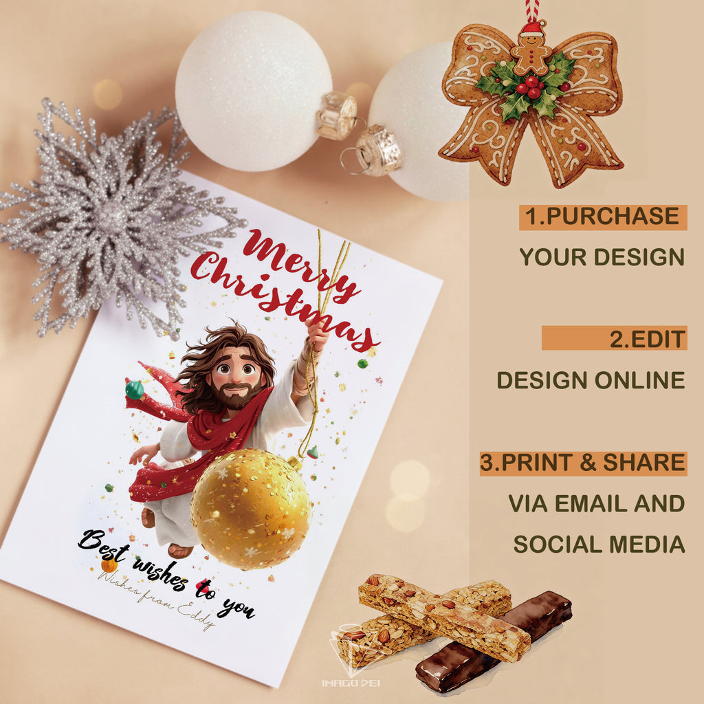 Santa Jesus Letter, Christian Funny Christmas Card, Religious Kids Note (Printable Digital Template 0015)