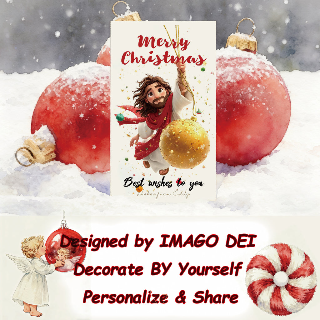 Santa Jesus Letter, Christian Funny Christmas Card, Religious Kids Note (Printable Digital Template 0015)