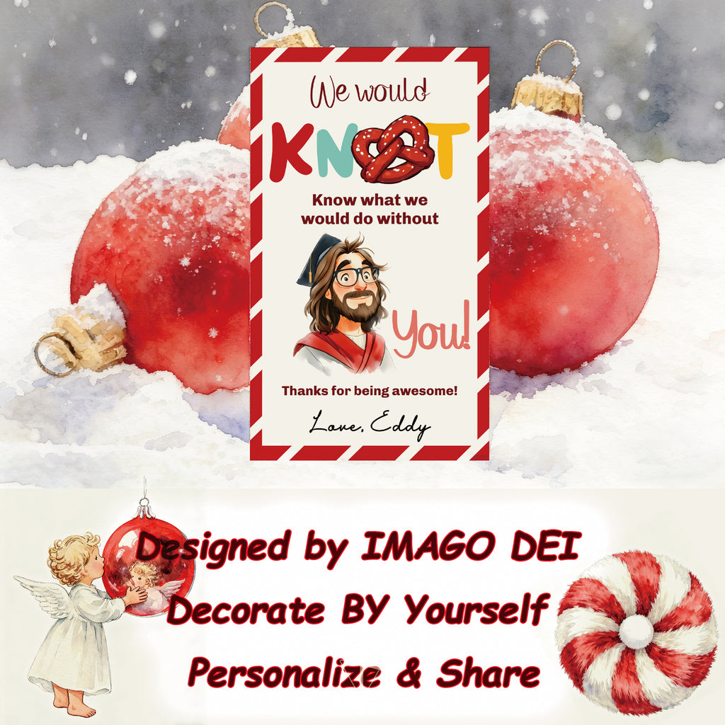 Employee Appreciation Thank You, Holiday Teacher Tag, Religious Thankful Note (Printable Digital Template 0018)