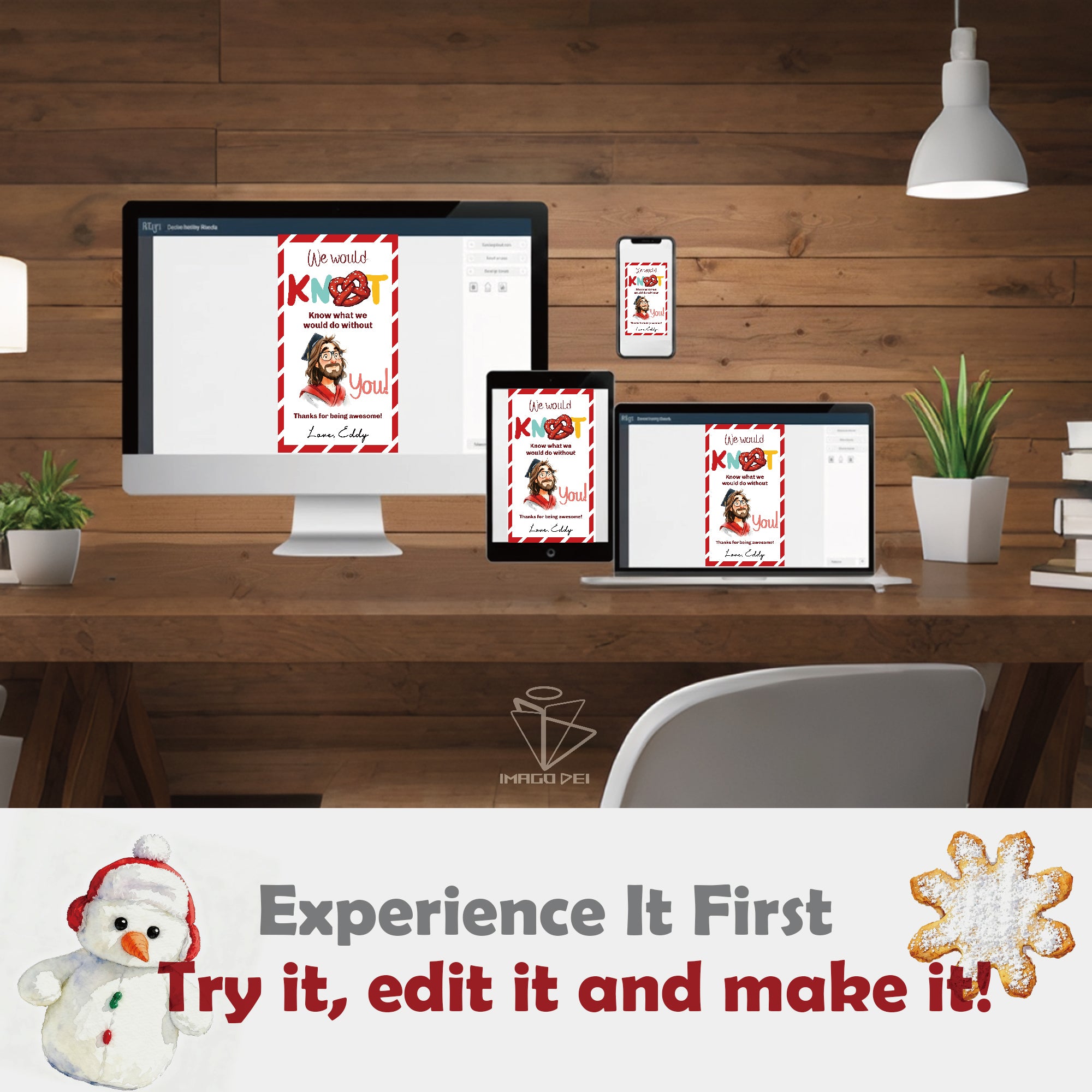 Employee Appreciation Thank You, Holiday Teacher Tag, Religious Thankful Note (Printable Digital Template 0018)