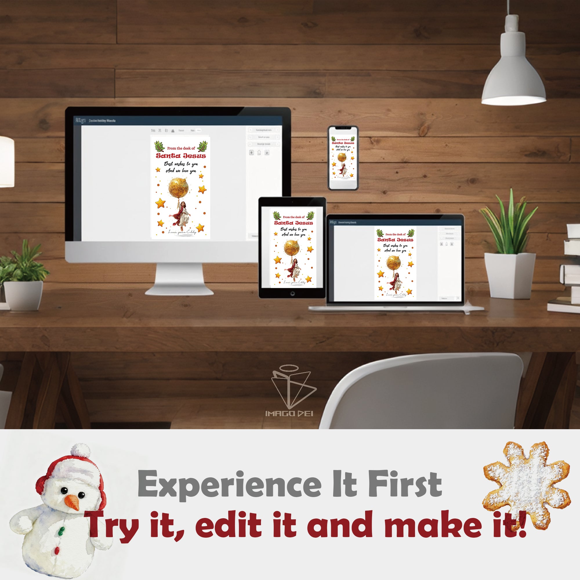 Santa Jesus Elf Arrival Card, Christian Funny Letter, Religious Note (Printable Digital Template 0016)