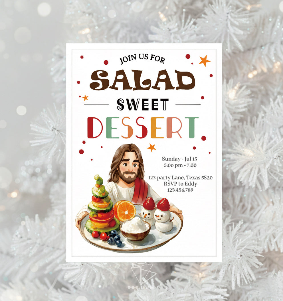 可编辑圣诞贺卡：圣诞老人来信、耶稣、气球和精灵的到来（可打印数字模板 0016）