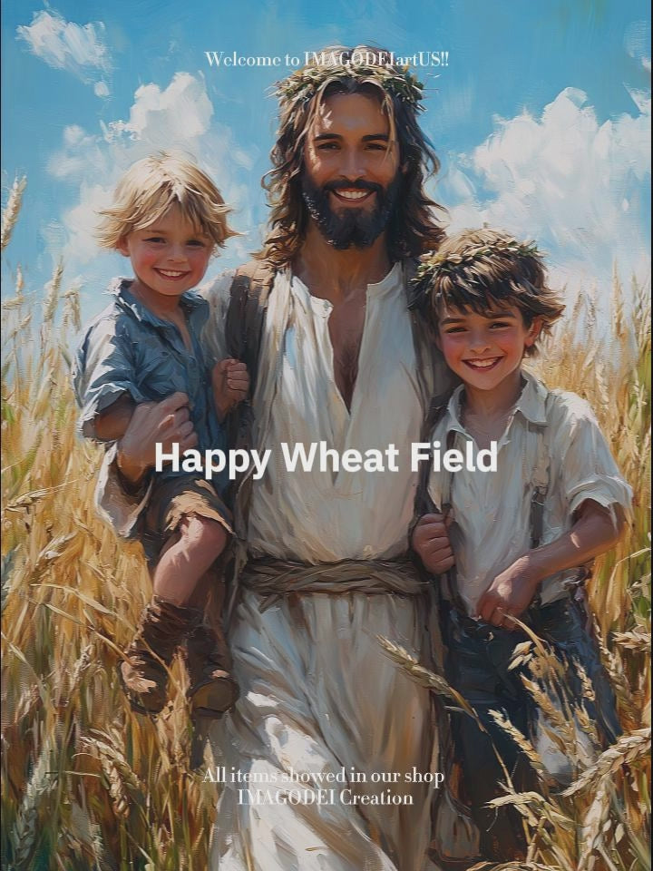 可打印基督教主题墙饰 | 耶稣爱孩子 儿童房装饰 | 活着的基督 | 圣经场景